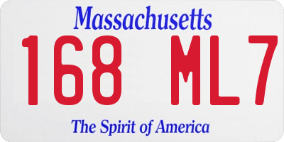 MA license plate 168ML7