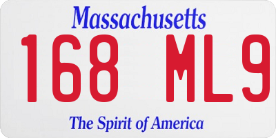 MA license plate 168ML9