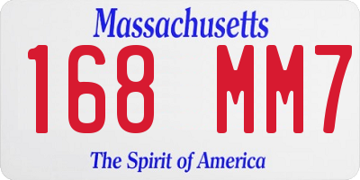 MA license plate 168MM7