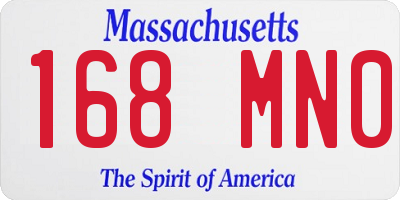 MA license plate 168MN0