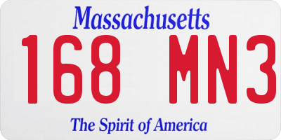 MA license plate 168MN3