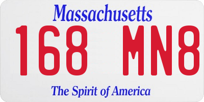 MA license plate 168MN8