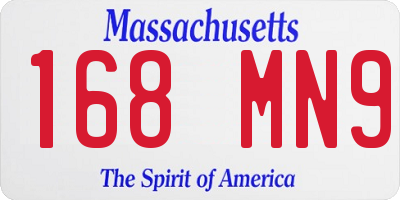 MA license plate 168MN9