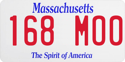 MA license plate 168MO0