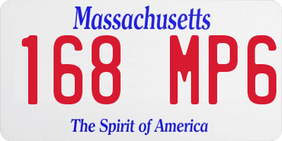 MA license plate 168MP6