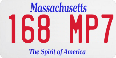 MA license plate 168MP7