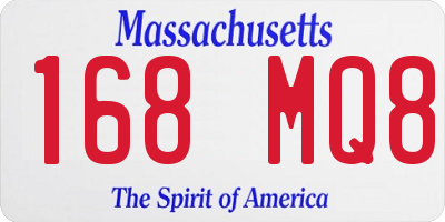 MA license plate 168MQ8