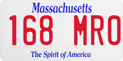 MA license plate 168MR0