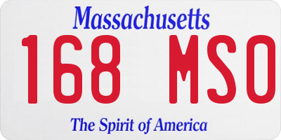 MA license plate 168MS0