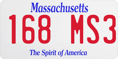MA license plate 168MS3