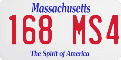 MA license plate 168MS4