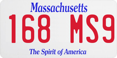 MA license plate 168MS9
