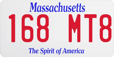 MA license plate 168MT8