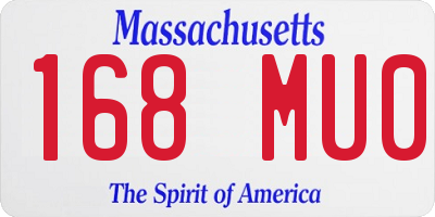 MA license plate 168MU0