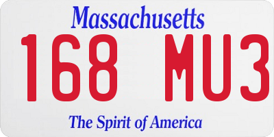 MA license plate 168MU3