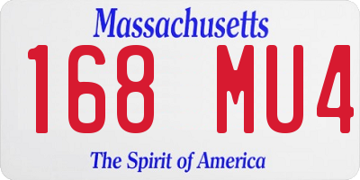 MA license plate 168MU4
