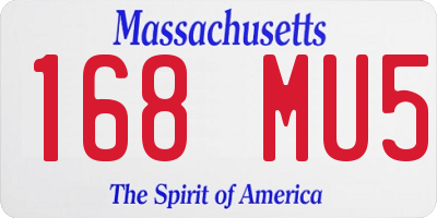 MA license plate 168MU5