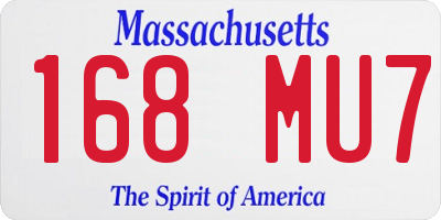 MA license plate 168MU7