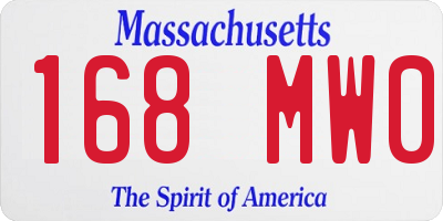 MA license plate 168MW0