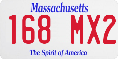 MA license plate 168MX2