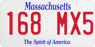 MA license plate 168MX5