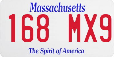 MA license plate 168MX9