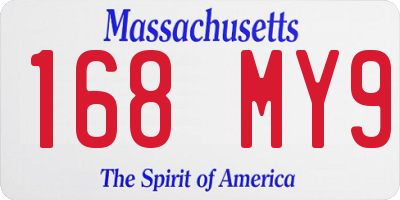 MA license plate 168MY9