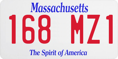 MA license plate 168MZ1