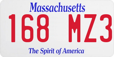 MA license plate 168MZ3