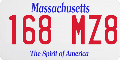 MA license plate 168MZ8