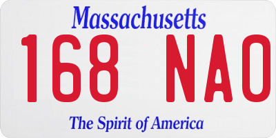 MA license plate 168NA0