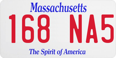 MA license plate 168NA5