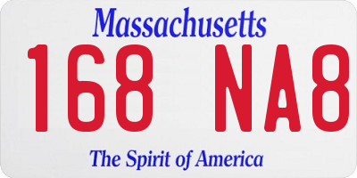 MA license plate 168NA8