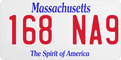 MA license plate 168NA9
