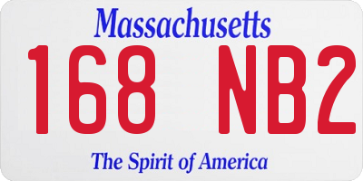 MA license plate 168NB2