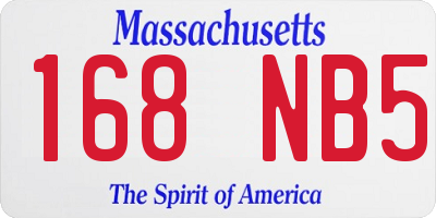 MA license plate 168NB5