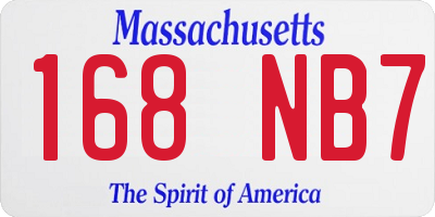 MA license plate 168NB7