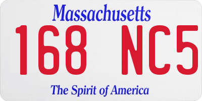 MA license plate 168NC5