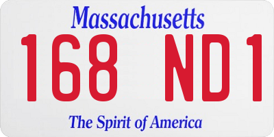 MA license plate 168ND1