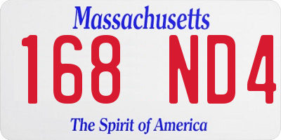 MA license plate 168ND4