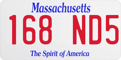 MA license plate 168ND5
