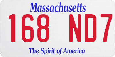 MA license plate 168ND7