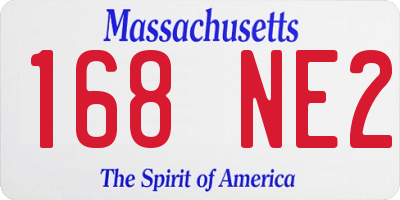 MA license plate 168NE2