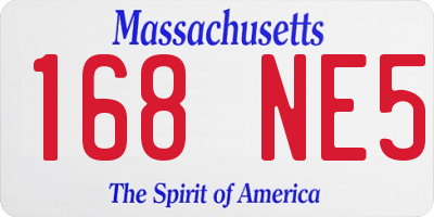 MA license plate 168NE5