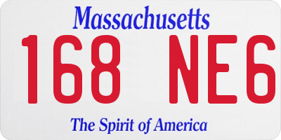 MA license plate 168NE6