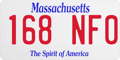 MA license plate 168NF0
