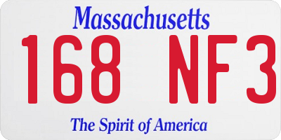 MA license plate 168NF3