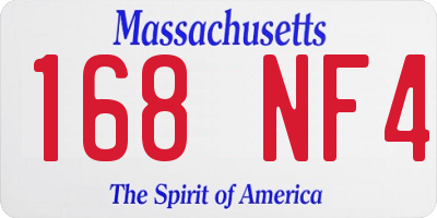 MA license plate 168NF4