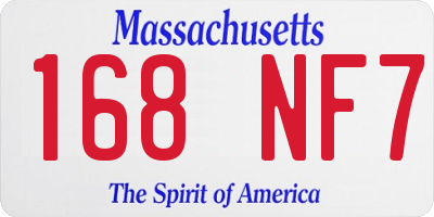 MA license plate 168NF7