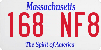 MA license plate 168NF8